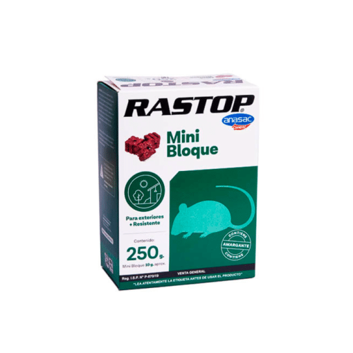 Raticida RASTOP MINIBLOQUE 250gr