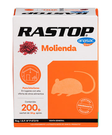 Raticida RASTOP MOLIENDA 200gr