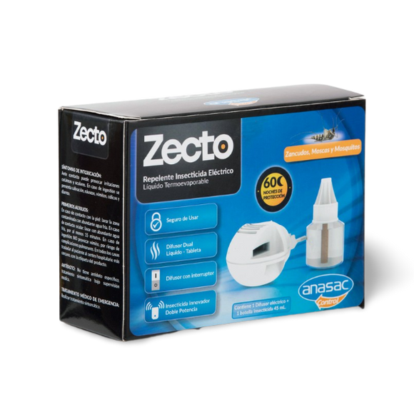 Insecticida ZECTO difusor eléctrico + 1 recarga líquida